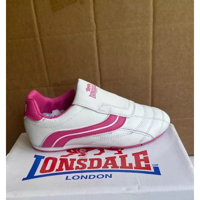 Lonsdale Kids Benn Childs Trainers White/Cerise Ref