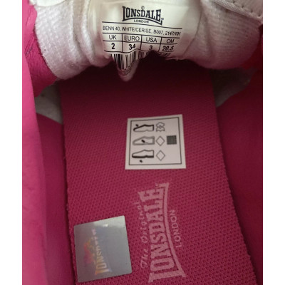 Lonsdale Kids Benn Childs Trainers White/Cerise Ref