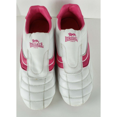 Lonsdale Kids Benn Childs Trainers White/Cerise Ref